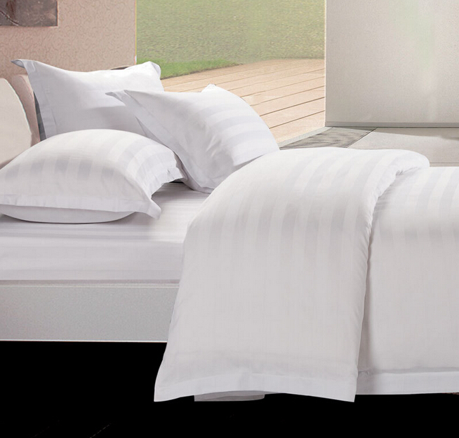 100% cotton T200 Hotel Satin Stripe  Bedding sets-3cm stripe