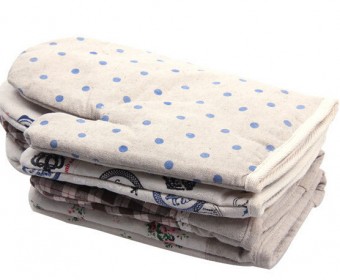 100% cotton kitchen textiles sets/oven mittens/apron/potholder