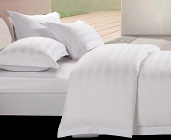 Luxury 5 star Satin Stripe 3cm Hotel Bed sheet/Hotel Bed Sets