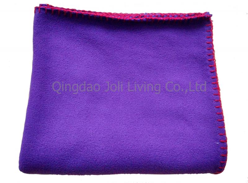 100% polyester anti-pilling polar fleece blanket in navy blue