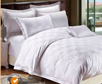 100% cotton Check White Bedding Sets/Jacquard Bed Sheets/Dobby Sheets