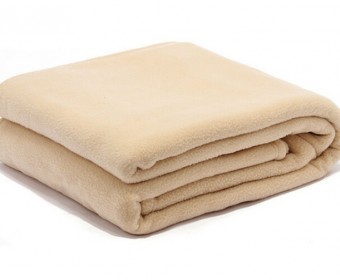 100% polyester 350gsm airline polar fleece blanket in camel